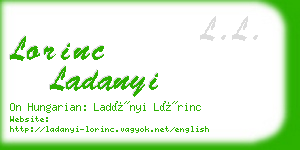 lorinc ladanyi business card
